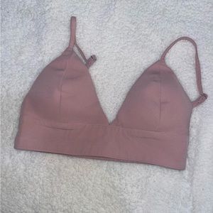 Pink bralette crop top